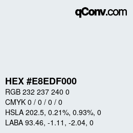 Color code: HEX #E8EDF000 | qconv.com