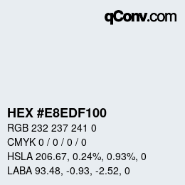 Color code: HEX #E8EDF100 | qconv.com
