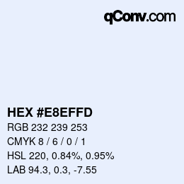 カラーコード: HEX #E8EFFD | qconv.com