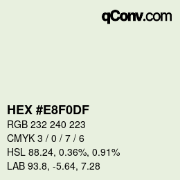 Color code: HEX #E8F0DF | qconv.com