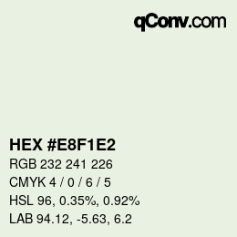 Color code: HEX #E8F1E2 | qconv.com