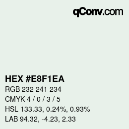 Color code: HEX #E8F1EA | qconv.com