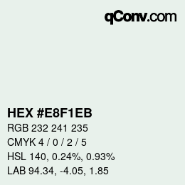 Color code: HEX #E8F1EB | qconv.com