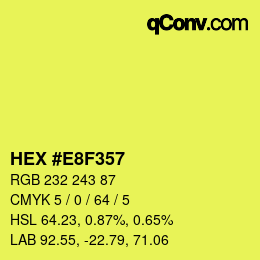 カラーコード: HEX #E8F357 | qconv.com