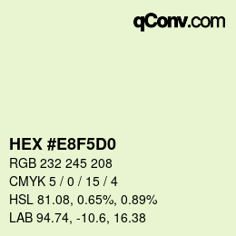 カラーコード: HEX #E8F5D0 | qconv.com