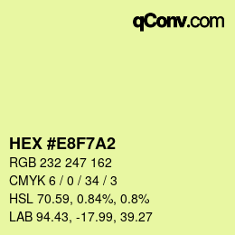 颜色代码: HEX #E8F7A2 | qconv.com