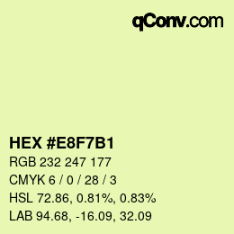Código de color: HEX #E8F7B1 | qconv.com
