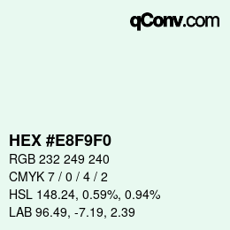 Color code: HEX #E8F9F0 | qconv.com