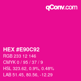 Color code: HEX #E90C92 | qconv.com