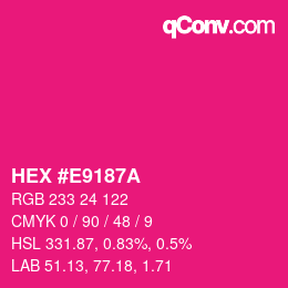 Color code: HEX #E9187A | qconv.com