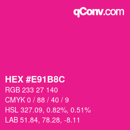 Color code: HEX #E91B8C | qconv.com
