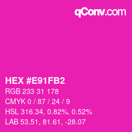 カラーコード: HEX #E91FB2 | qconv.com