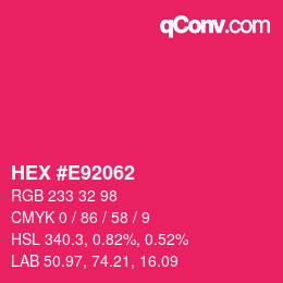 Código de color: HEX #E92062 | qconv.com