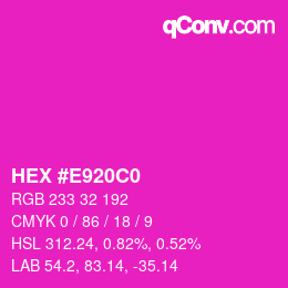 Color code: HEX #E920C0 | qconv.com