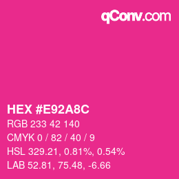 Color code: HEX #E92A8C | qconv.com