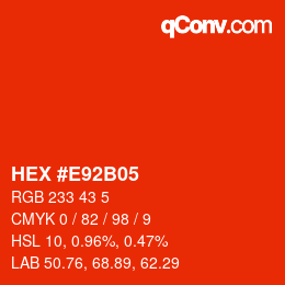 Color code: HEX #E92B05 | qconv.com