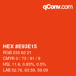 Color code: HEX #E93E15 | qconv.com