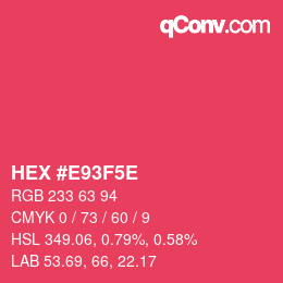Color code: HEX #E93F5E | qconv.com