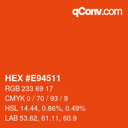 Color code: HEX #E94511 | qconv.com