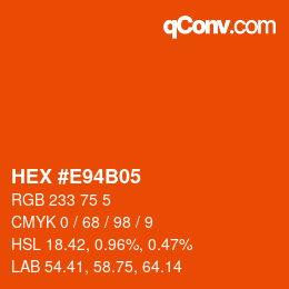 Color code: HEX #E94B05 | qconv.com