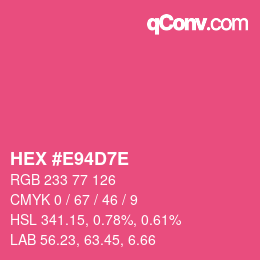 Color code: HEX #E94D7E | qconv.com