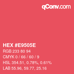 カラーコード: HEX #E9505E | qconv.com