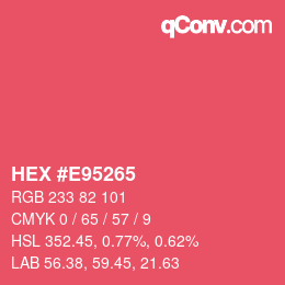 颜色代码: HEX #E95265 | qconv.com