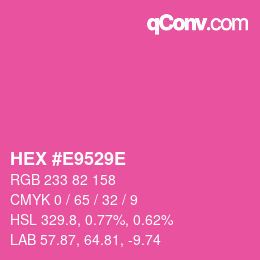 Color code: HEX #E9529E | qconv.com