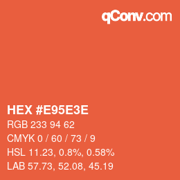 Color code: HEX #E95E3E | qconv.com