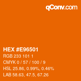 Color code: HEX #E96501 | qconv.com