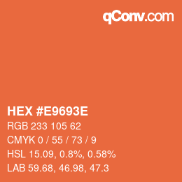 Color code: HEX #E9693E | qconv.com