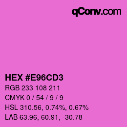 Color code: HEX #E96CD3 | qconv.com