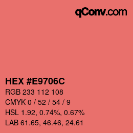Farbcode: HEX #E9706C | qconv.com