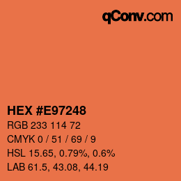 Color code: HEX #E97248 | qconv.com