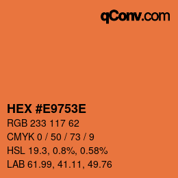 Color code: HEX #E9753E | qconv.com