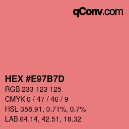 カラーコード: HEX #E97B7D | qconv.com