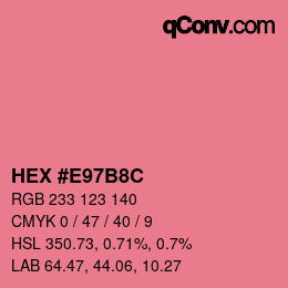 Color code: HEX #E97B8C | qconv.com