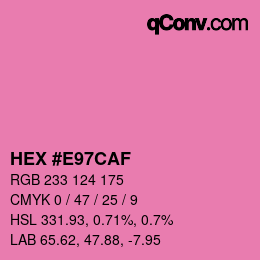 颜色代码: HEX #E97CAF | qconv.com