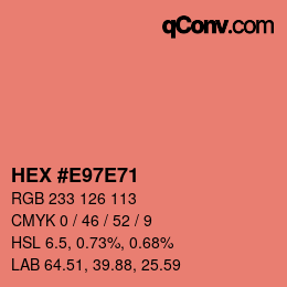 カラーコード: HEX #E97E71 | qconv.com