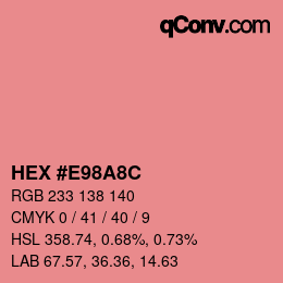 Color code: HEX #E98A8C | qconv.com