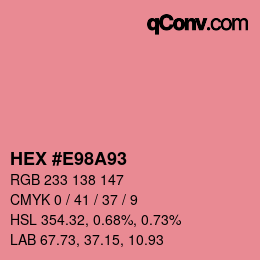 カラーコード: HEX #E98A93 | qconv.com