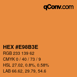 Color code: HEX #E98B3E | qconv.com