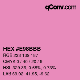 Color code: HEX #E98BBB | qconv.com