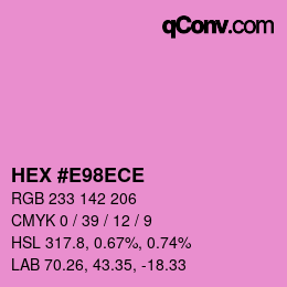 Color code: HEX #E98ECE | qconv.com