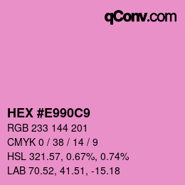 Farbcode: HEX #E990C9 | qconv.com