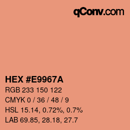 カラーコード: HEX #E9967A | qconv.com