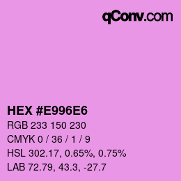 Código de color: HEX #E996E6 | qconv.com