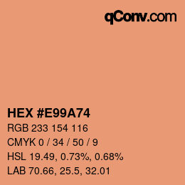 Color code: HEX #E99A74 | qconv.com