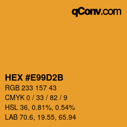 Color code: HEX #E99D2B | qconv.com