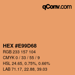 カラーコード: HEX #E99D68 | qconv.com